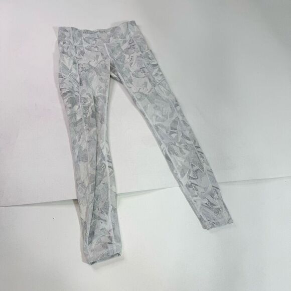 Lululemon Leggings Womens 6 Gray Abstract  Mid-Rise Wunder Under Ankle Athletic - Picture 1 of 10